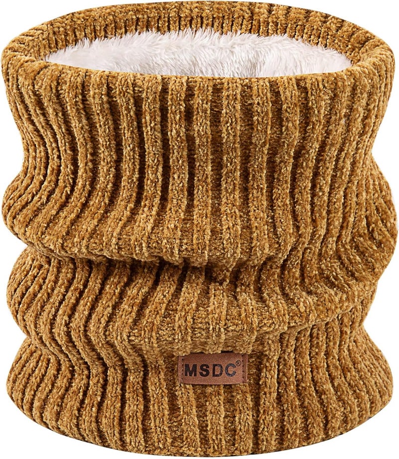MSDC Winter Scarf for Women Neck Gaiter Warmer Chenille Fleece Face Mask Covering for Cold Weather Gifts - Image 1